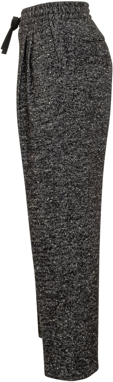 Dolce & Gabbana Pantaloni Dolce & Gabbana in Lana Tweed Neri Zwart