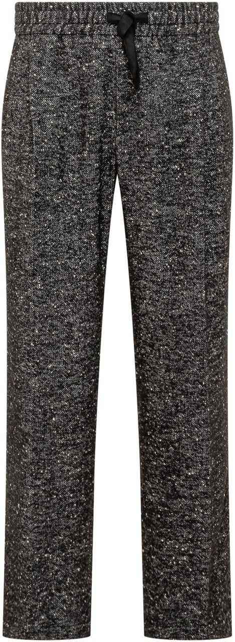 Dolce & Gabbana Pantaloni Dolce & Gabbana in Lana Tweed Neri Zwart