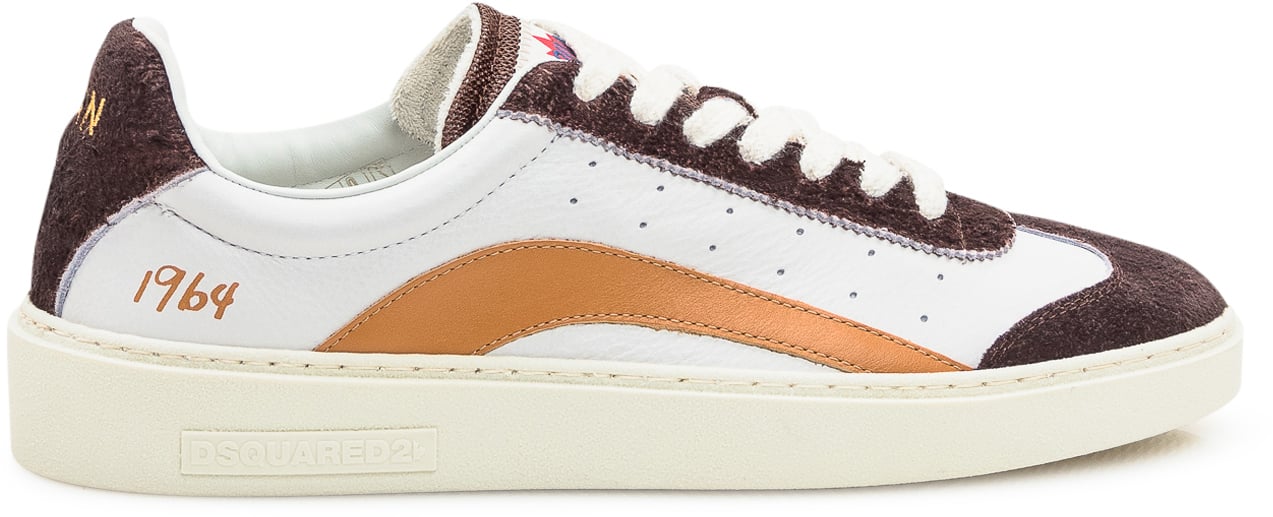 Dsquared2 Dsquared2 Sneakers 1964 Bianche e Marroni in Pelle e Suede Wit