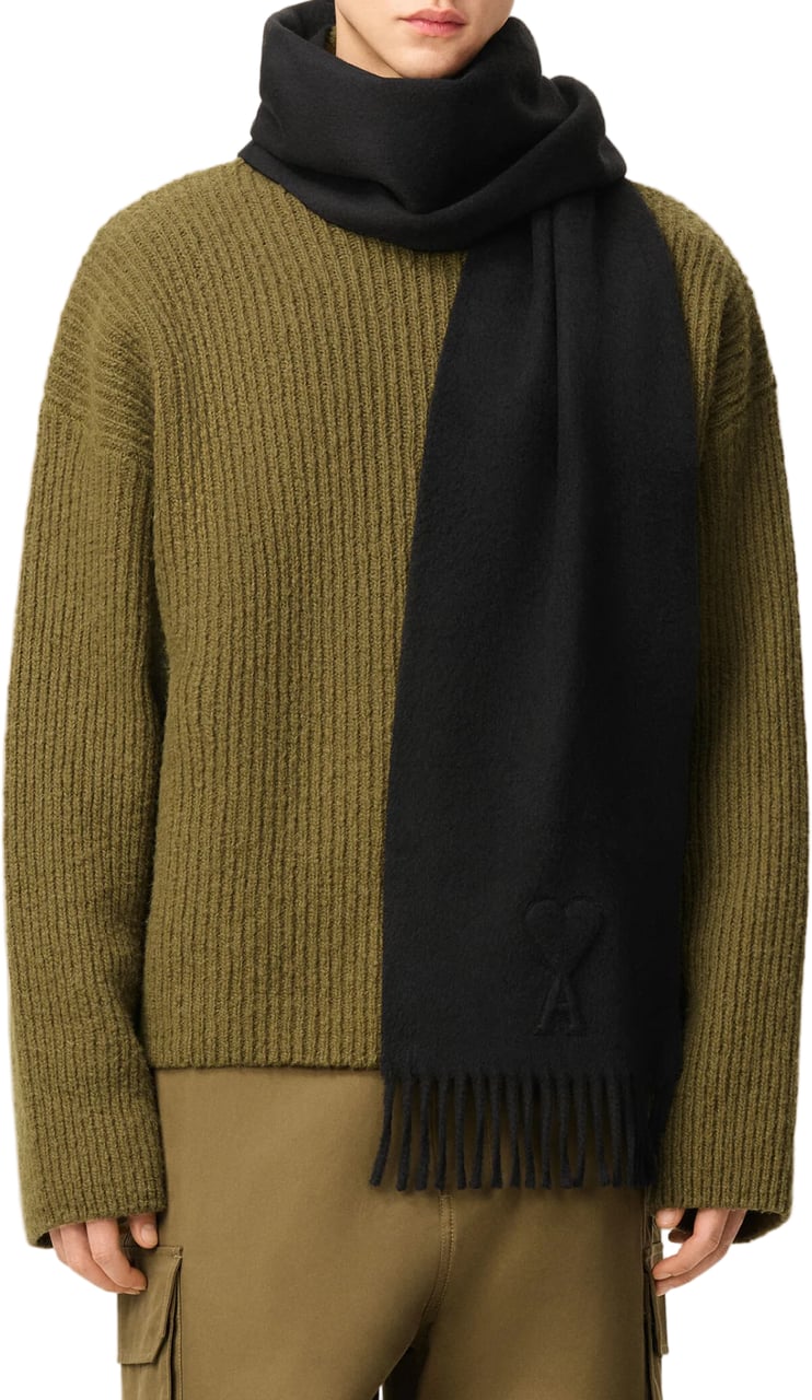 AMI Paris ADC EMBOSSED SCARF ANTHRA Grijs