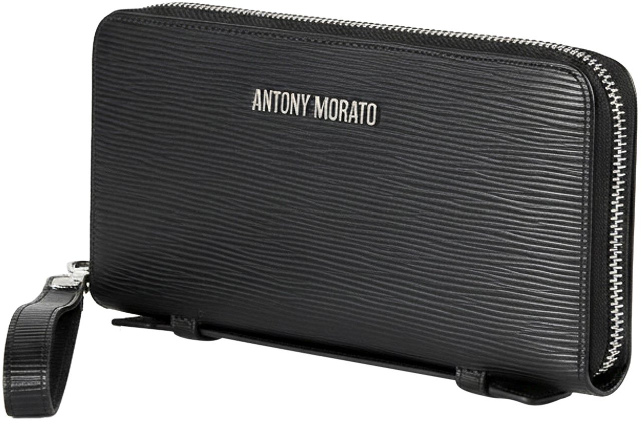Antony Morato CONTINENTAL POUCH.LOGO PLATE.DOUBLE HANDLE Zwart