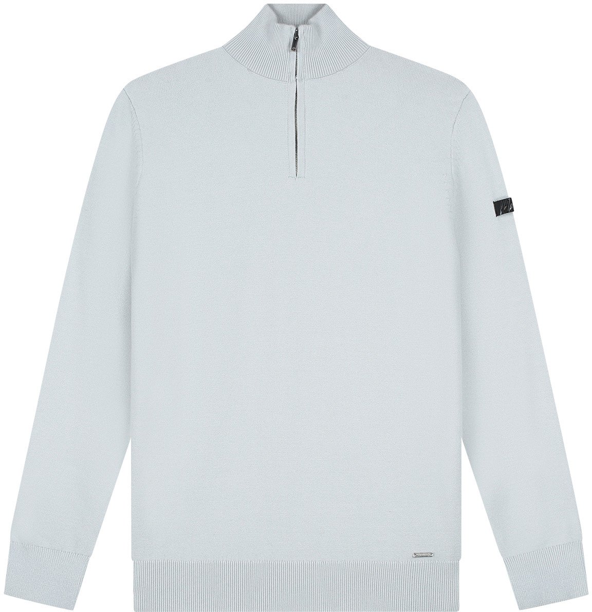 Malelions Malelions Men Knitted Quarter Zip Grijs