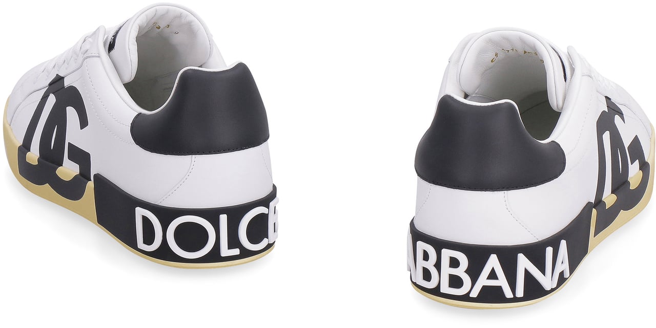 Dolce & Gabbana Portofino leather low-top sneakers Wit