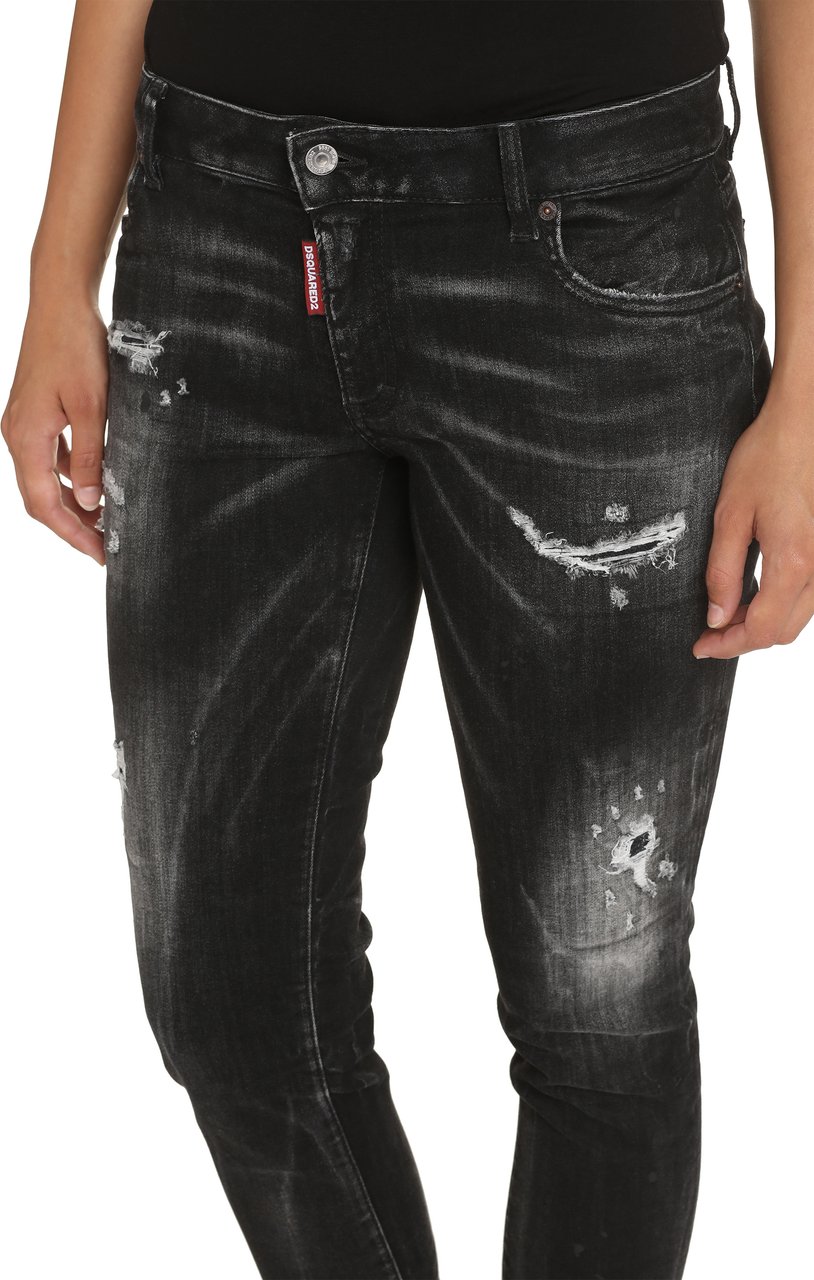 Dsquared2 Twiggy stretch cotton cropped jeans Zwart
