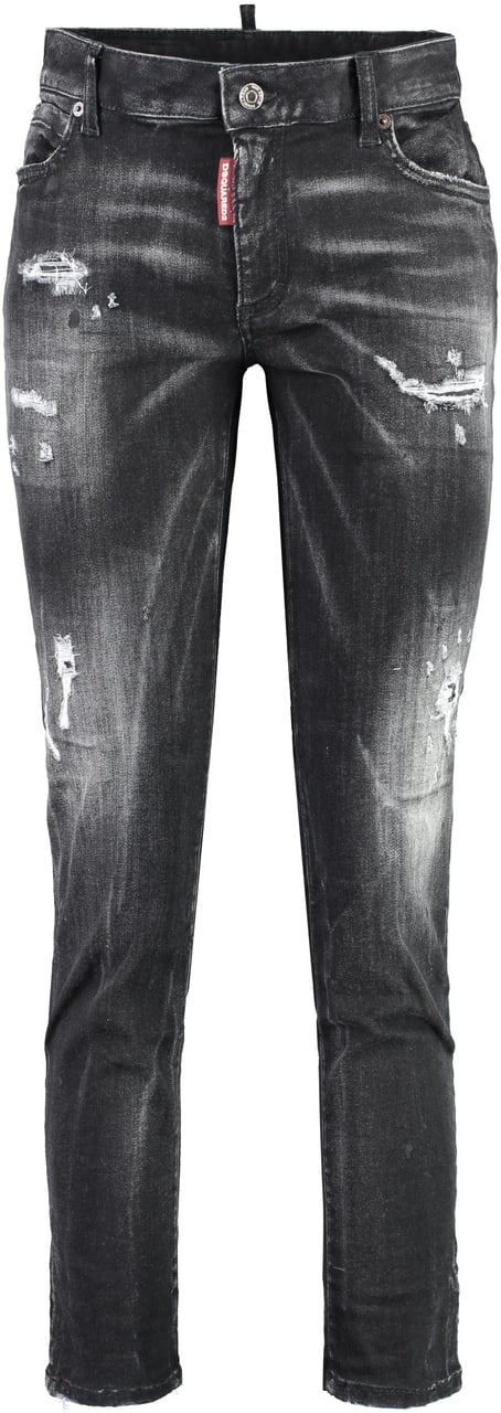 Dsquared2 Twiggy stretch cotton cropped jeans Zwart
