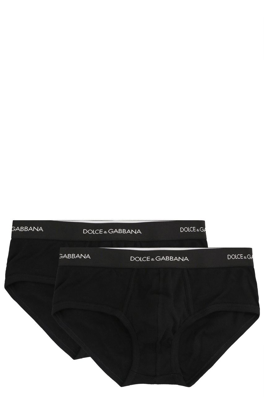 Dolce & Gabbana Set of two cotton slip Zwart