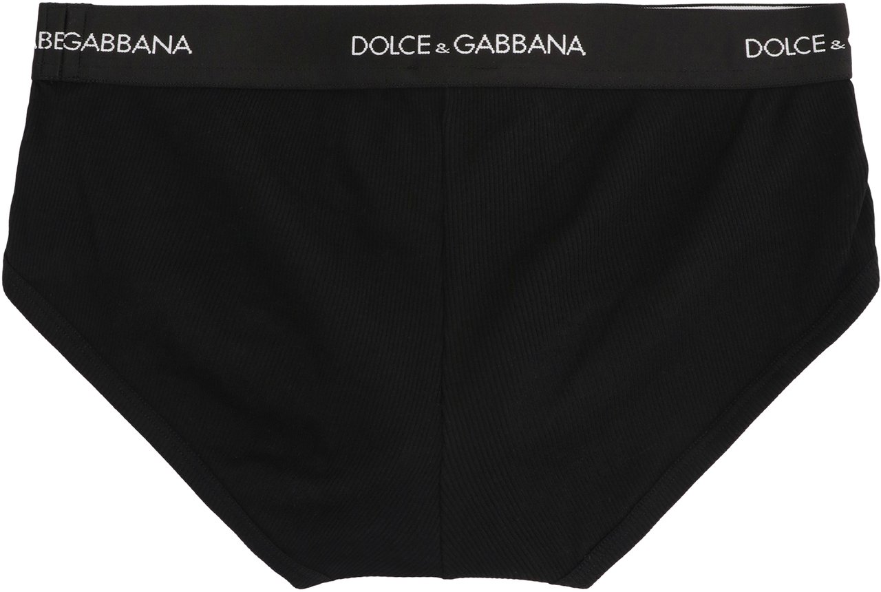 Dolce & Gabbana Set of two cotton slip Zwart