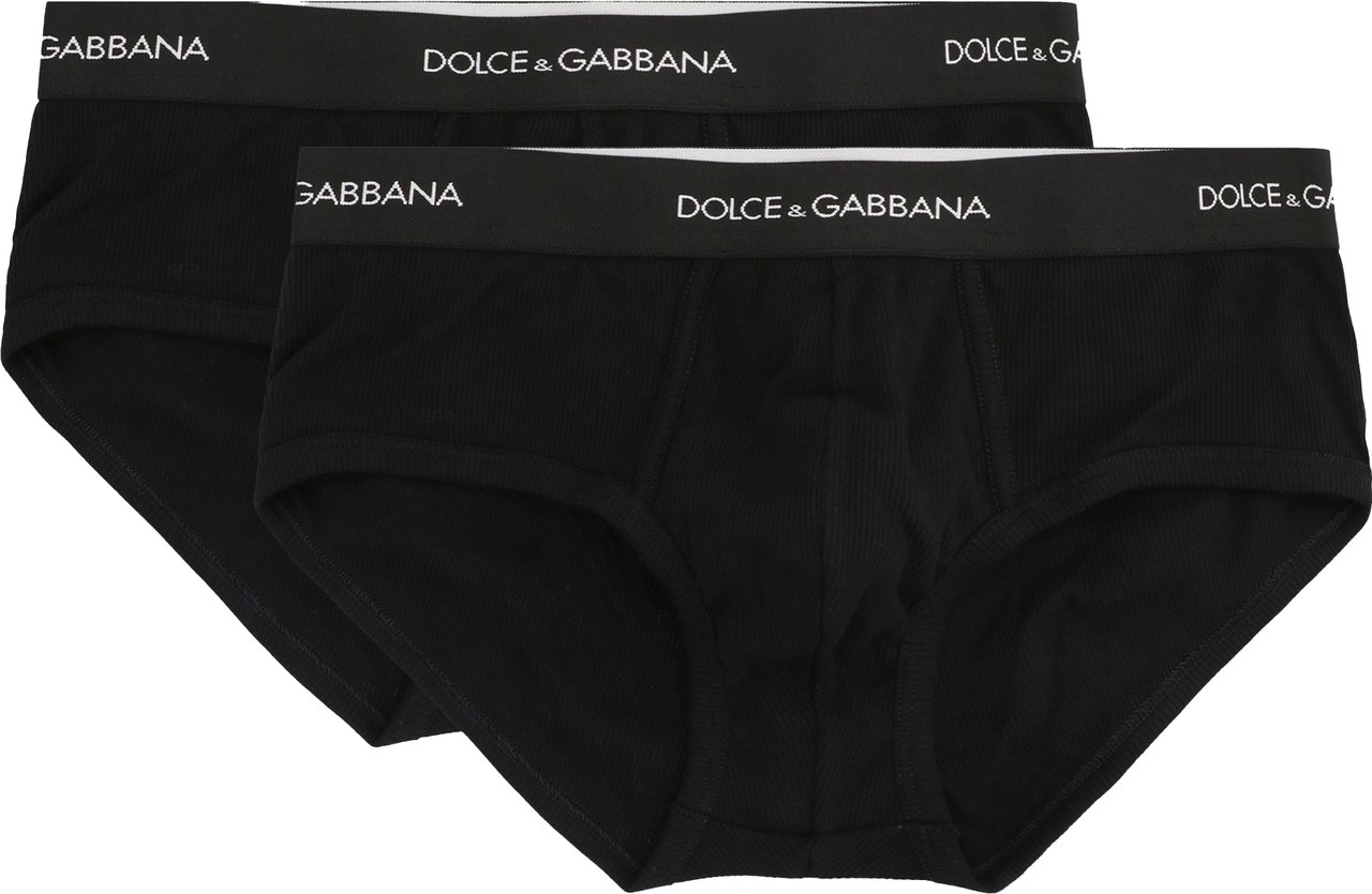 Dolce & Gabbana Set of two cotton slip Zwart