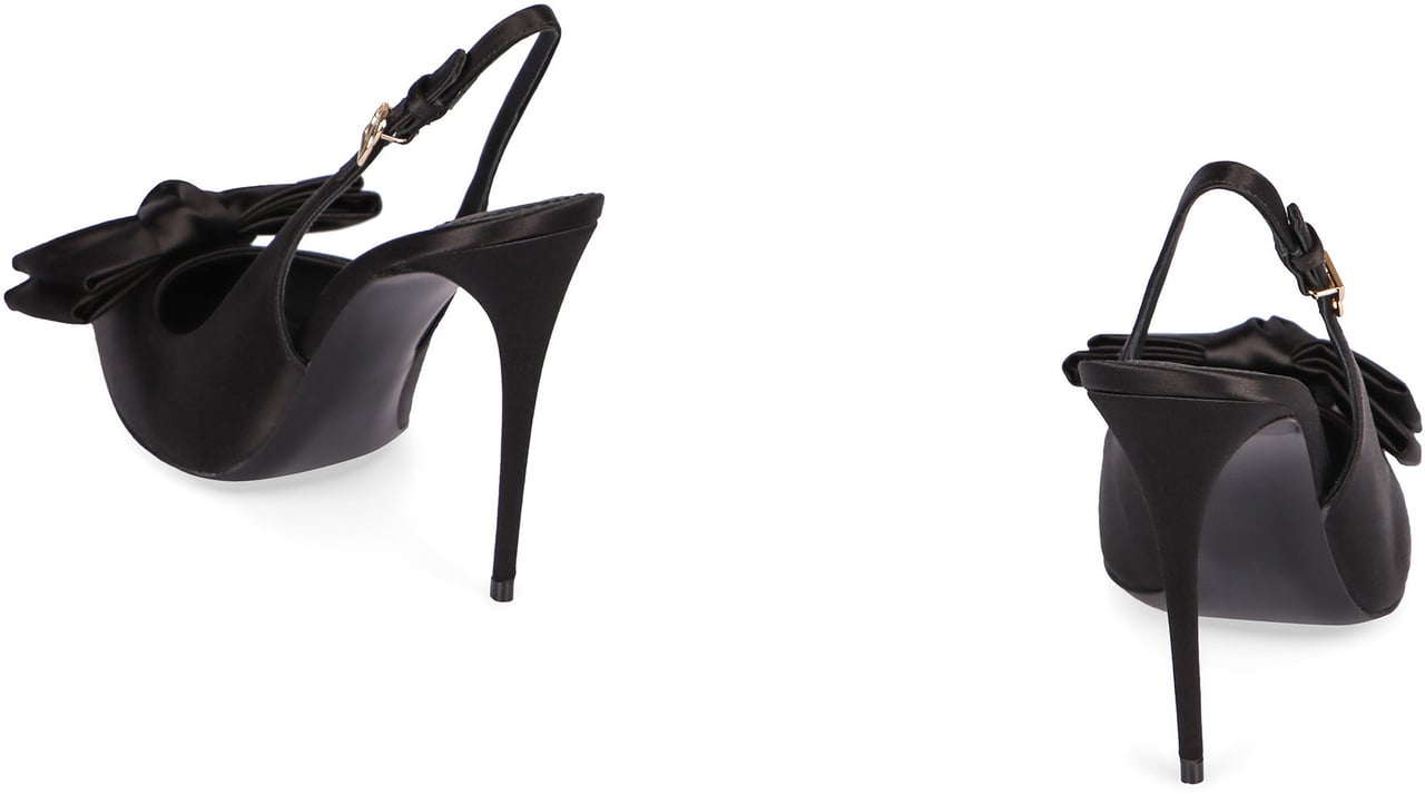 Dolce & Gabbana Satin slingback pumps Zwart