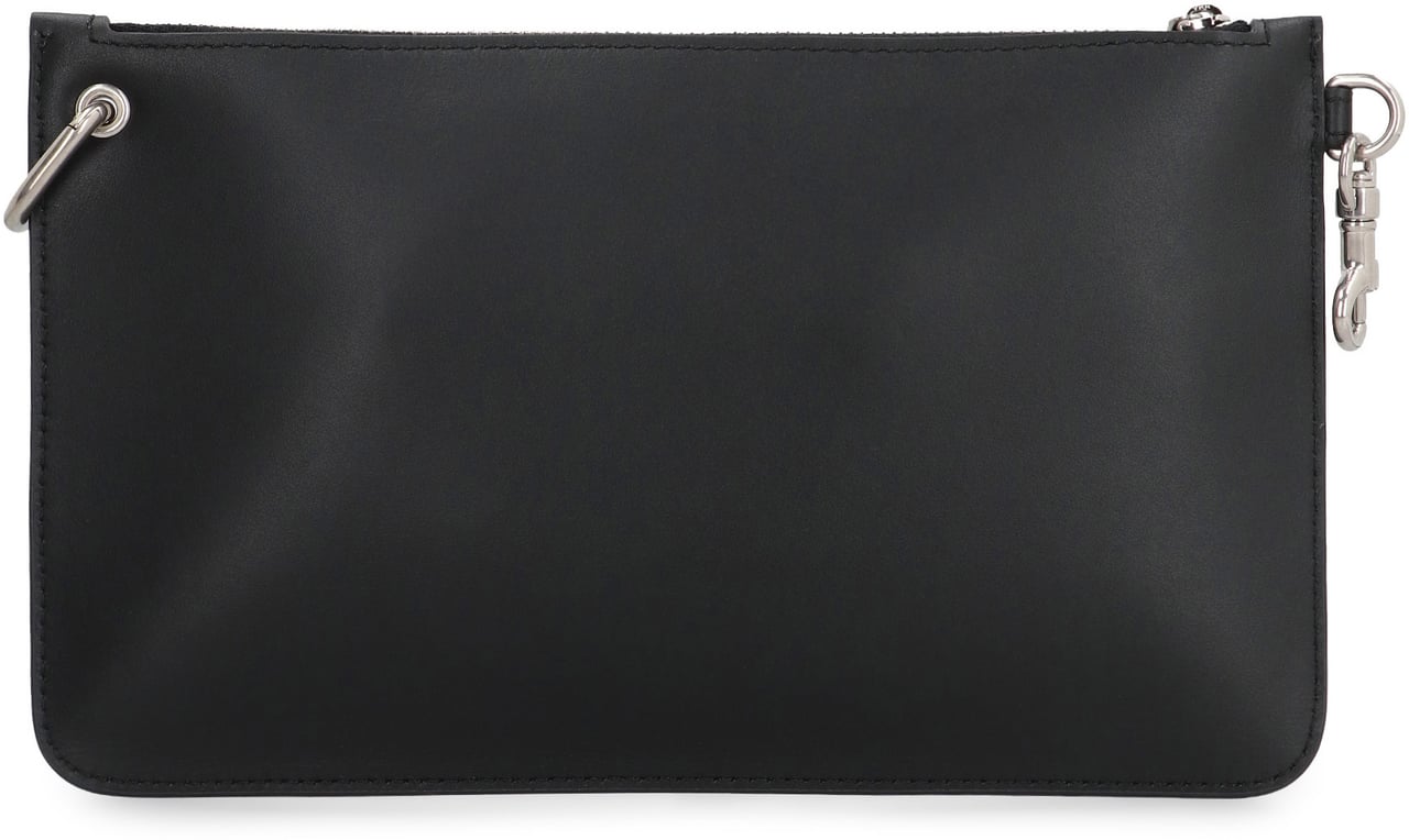 Dolce & Gabbana Necessaire Leather flat pouch Zwart