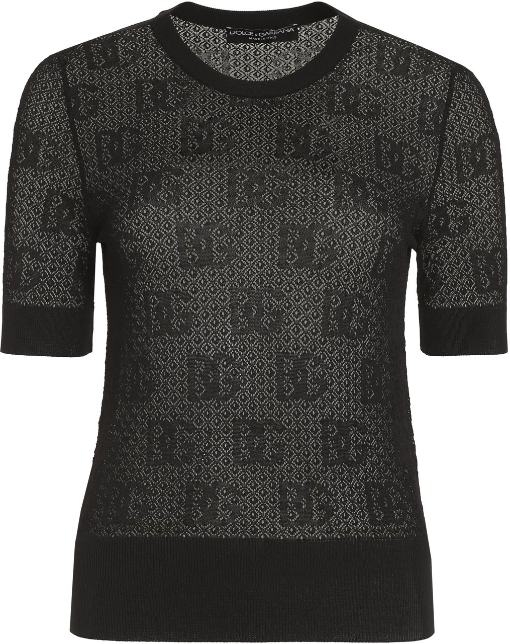 Dolce & Gabbana Jacquard knit t-shirt Zwart