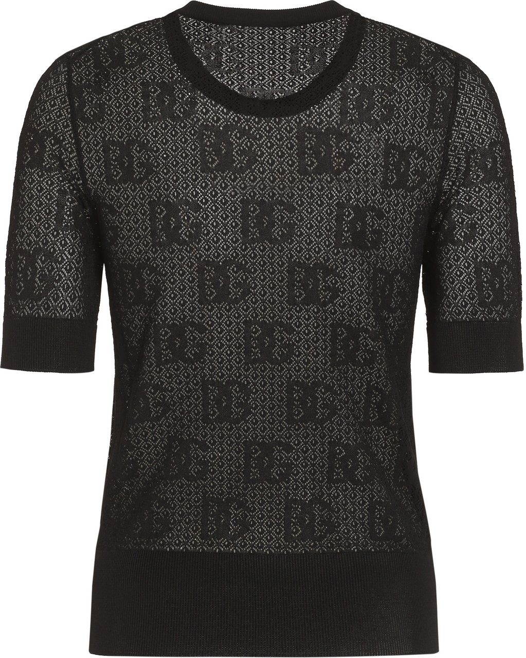 Dolce & Gabbana Jacquard knit t-shirt Zwart