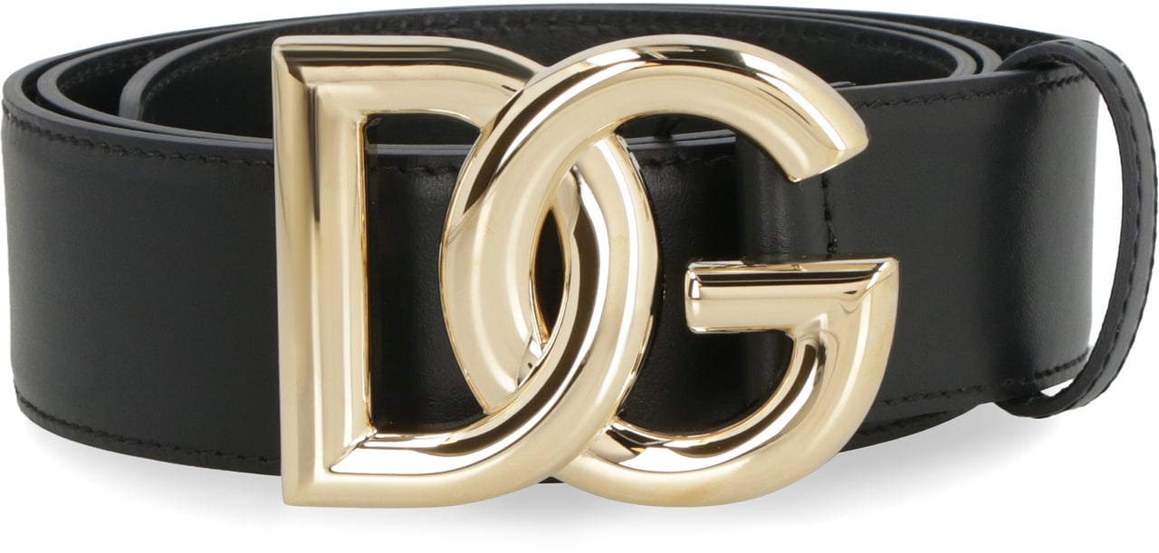 Dolce & Gabbana DG buckle leather belt Zwart