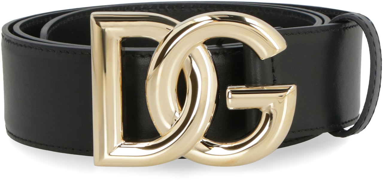 Dolce & Gabbana DG buckle leather belt Zwart