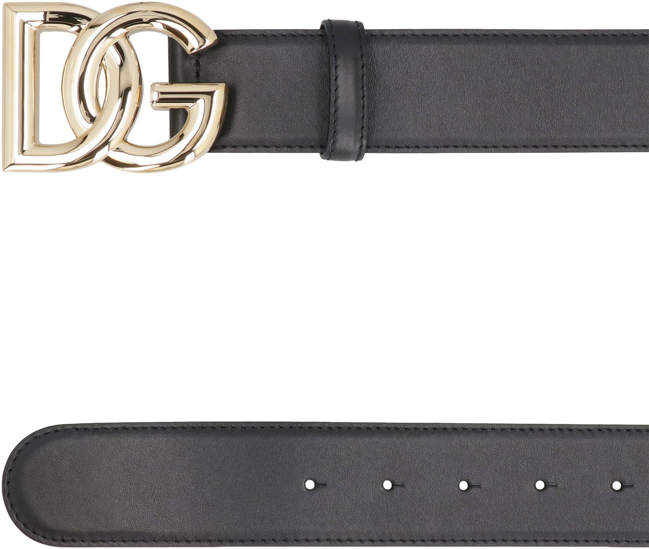Dolce & Gabbana DG buckle leather belt Zwart