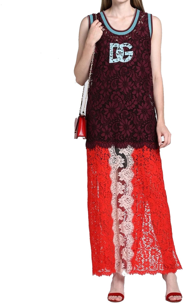 Dolce & Gabbana Dolce & Gabbana Lace Maxi Dress Rood