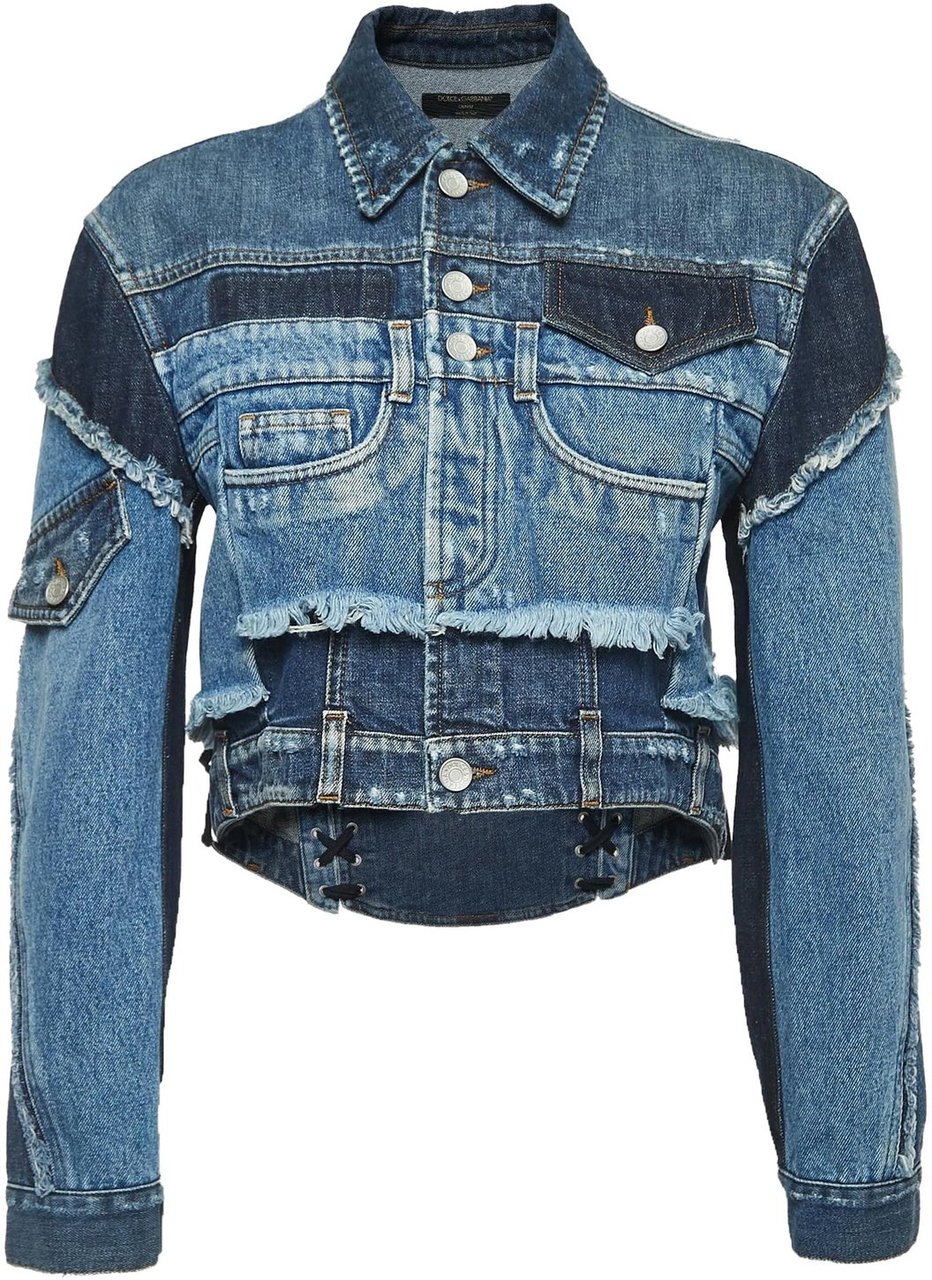 Dolce & Gabbana Dolce & Gabbana Denim Patchwork Jacket Blauw