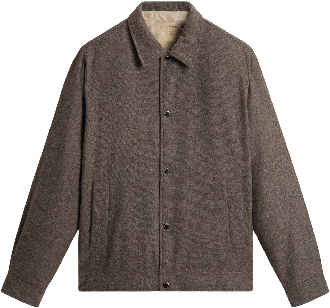 Woolrich Men Wool Keating Shirt Jacket Falcon Beige