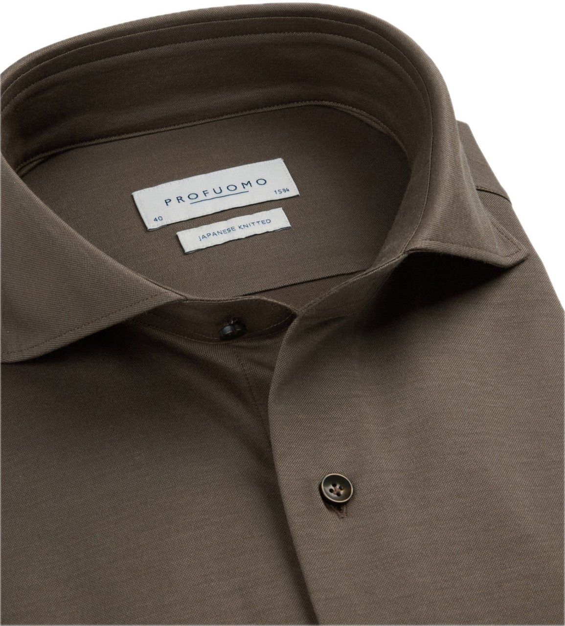 Profuomo Japanese knitted overhemd Bruin