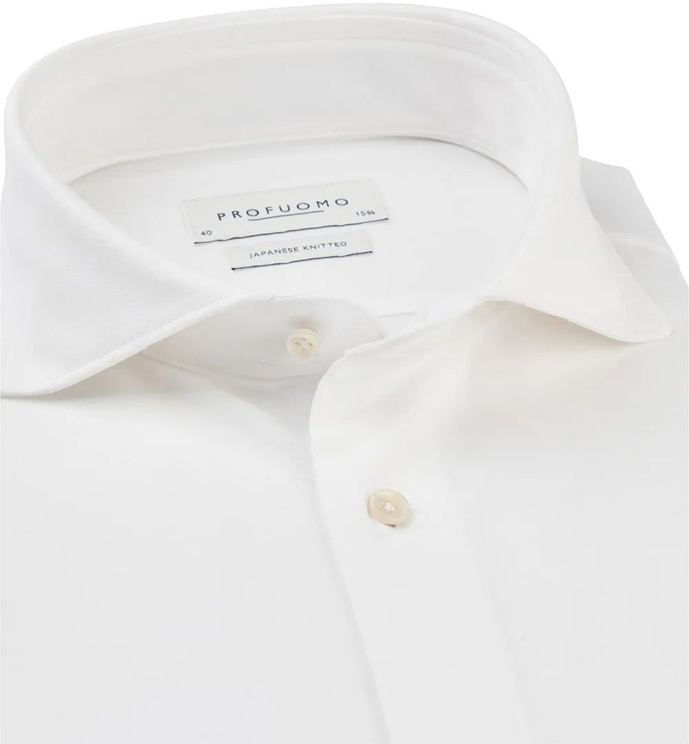 Profuomo Japanese knitted overhemd Wit