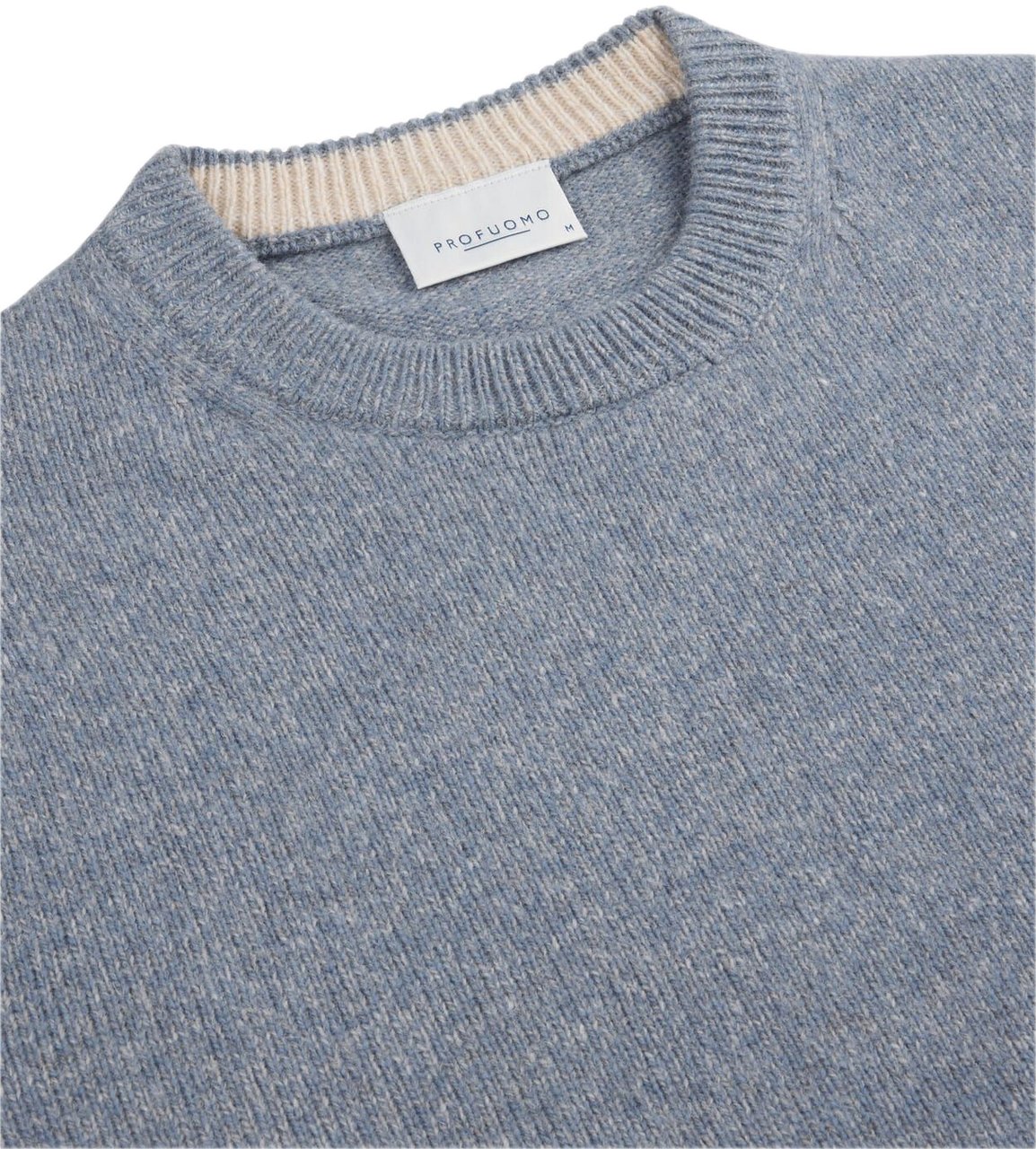 Profuomo Blauwe wol blend crewneck Blauw