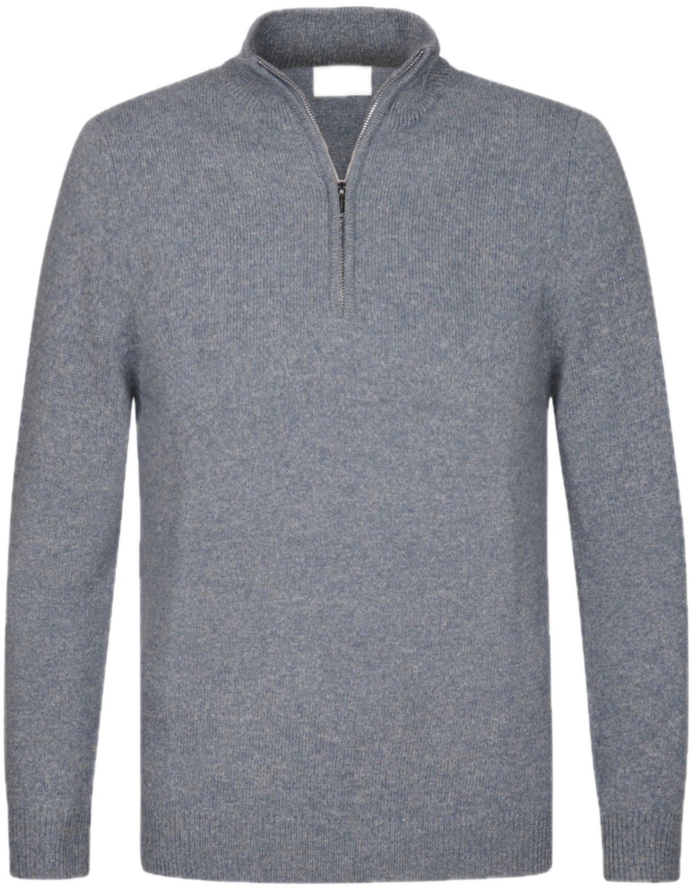 Profuomo Blauwe wollen half zip Blauw