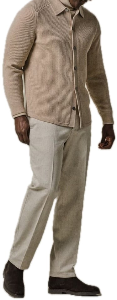 Profuomo Beige wol overshirt Beige