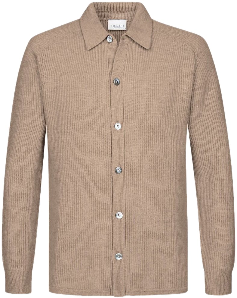 Profuomo Beige wol overshirt Beige