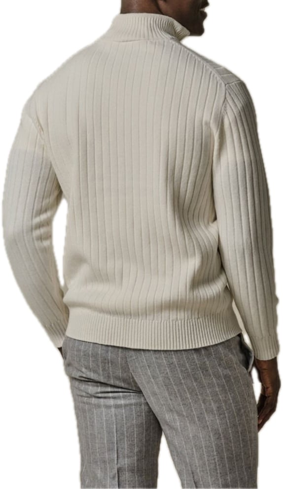 Profuomo Off-white half zip Wit