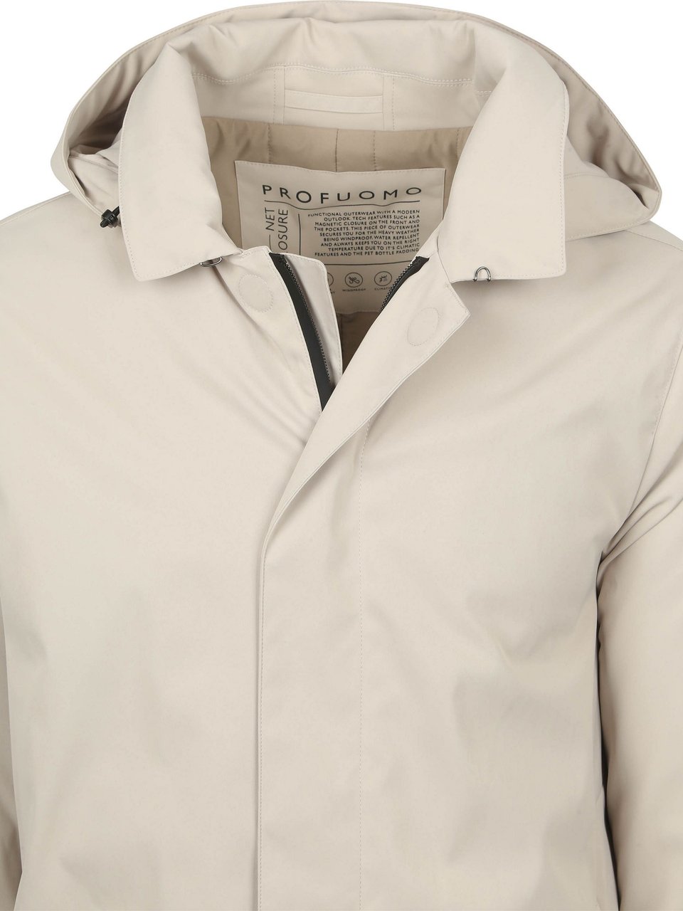 Profuomo Beige magnet jas long Beige