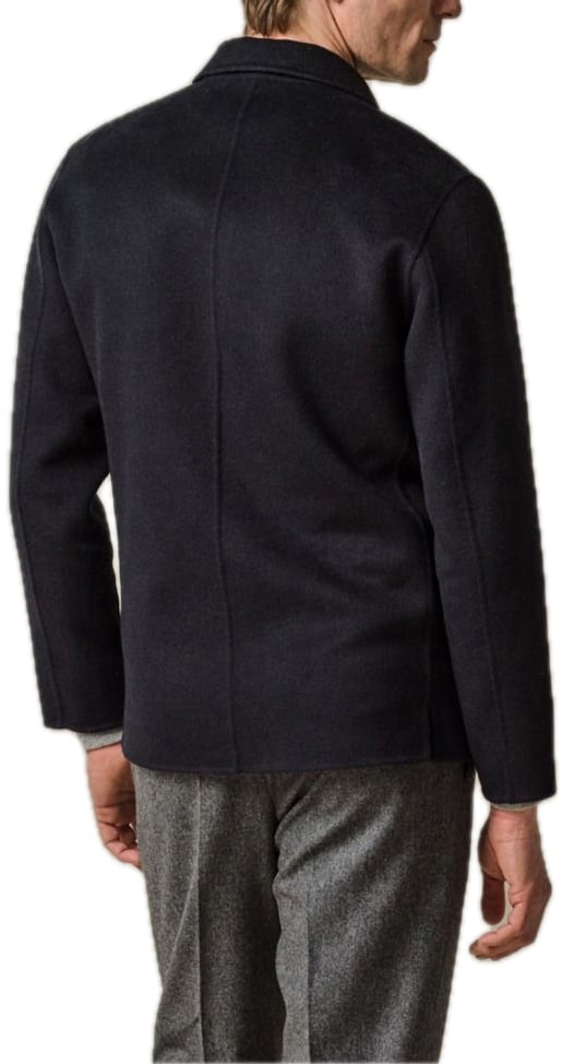 Profuomo Navy wol single layer Overshirt Blauw