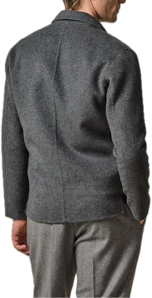 Profuomo Grijze wol single layer Overshirt Grijs