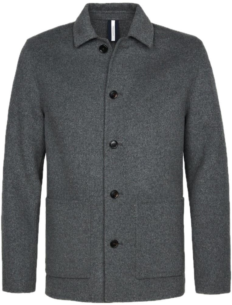 Profuomo Grijze wol single layer Overshirt Grijs