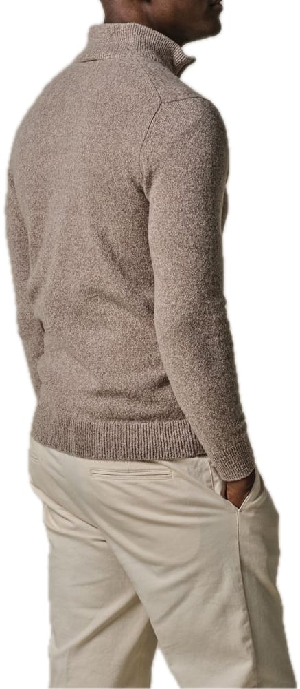 Profuomo Taupe wollen half zip Bruin