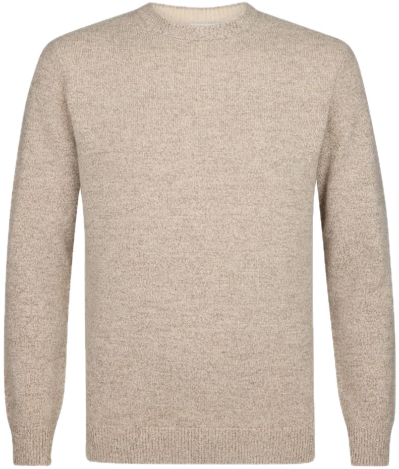 Profuomo Beige wol blend crewneck Bruin
