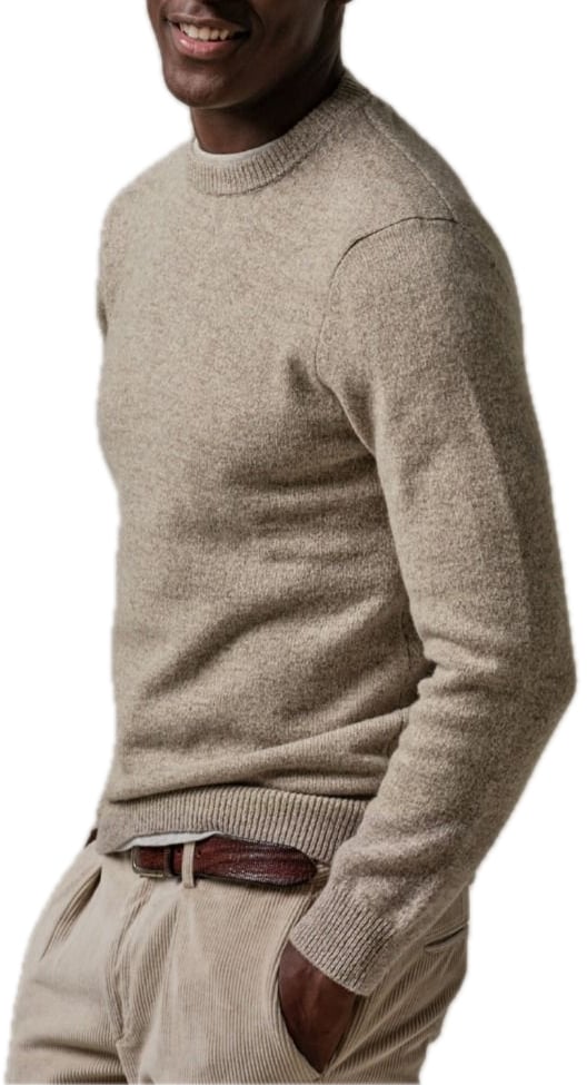 Profuomo Beige wol blend crewneck Bruin