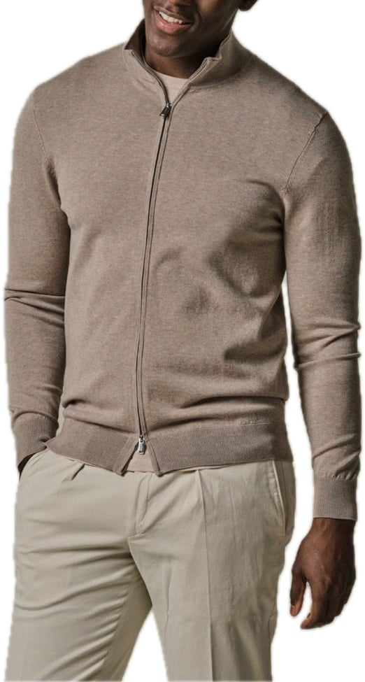 Profuomo Beige luxury basic full zip Beige
