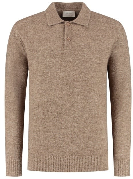 Pure Path Bouclé Long Knit Polo Taupe Taupe