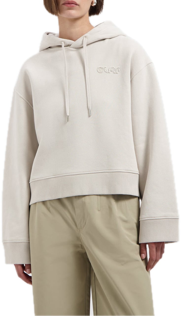 ØLÅF Retro Applique hoodie cement Beige