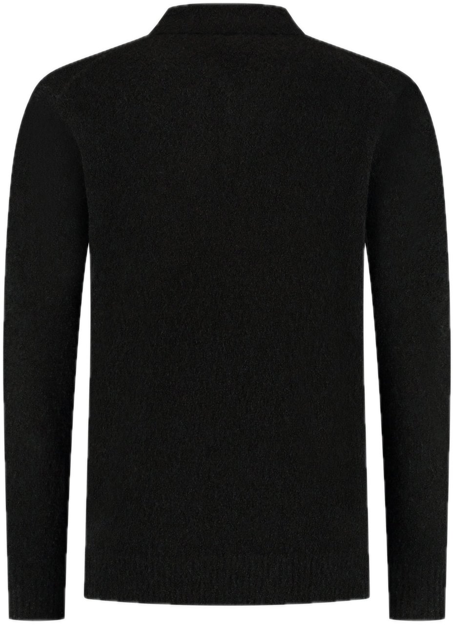 Pure Path Bouclé Knit Polo Zwart