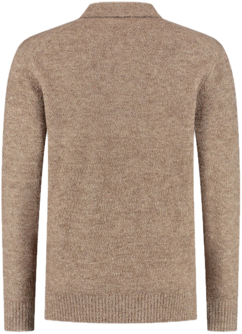 Pure Path Bouclé Knit Polo Taupe