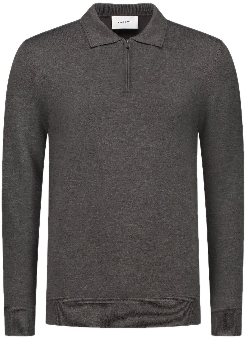 Pure Path Knit Half-zip Polo Grijs