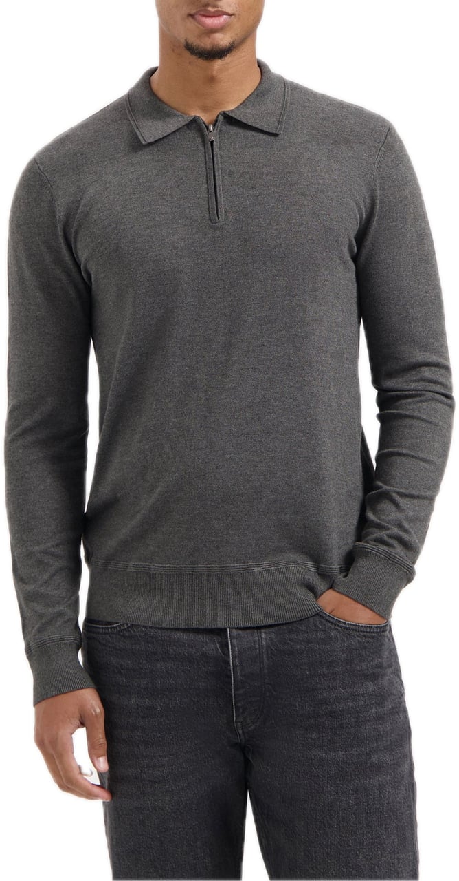 Pure Path Knit Half-zip Polo Grijs