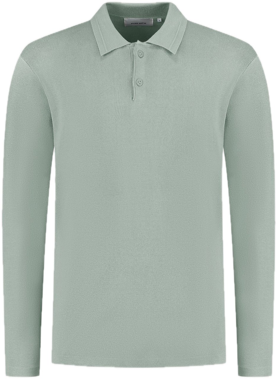 Pure Path Heavy Knit Polo Groen