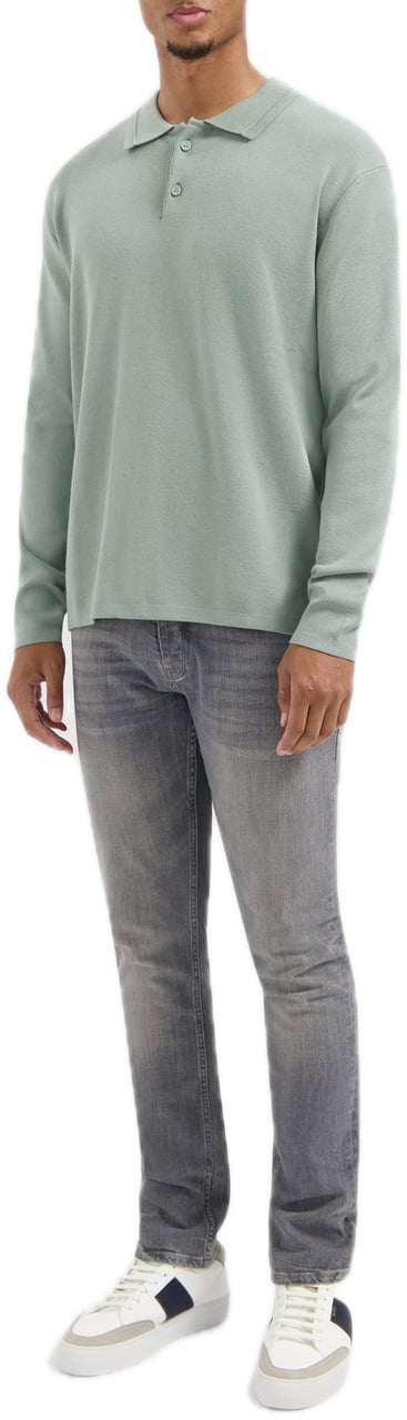 Pure Path Heavy Knit Polo Groen