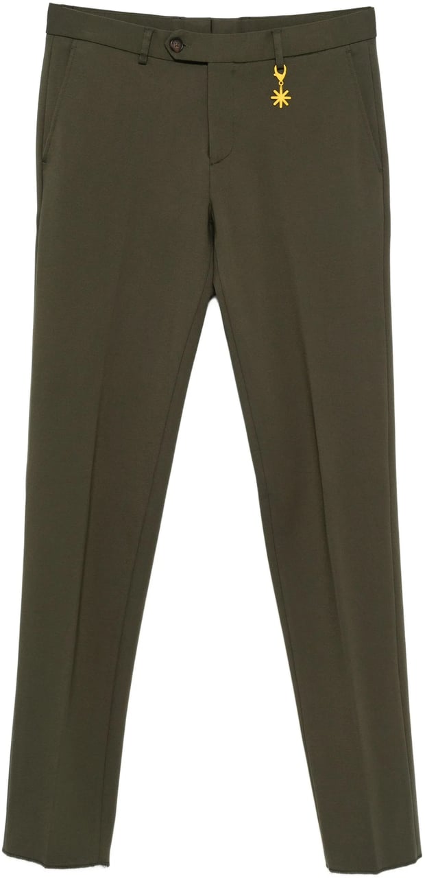 Manuel Ritz broek stretch khaki Groen