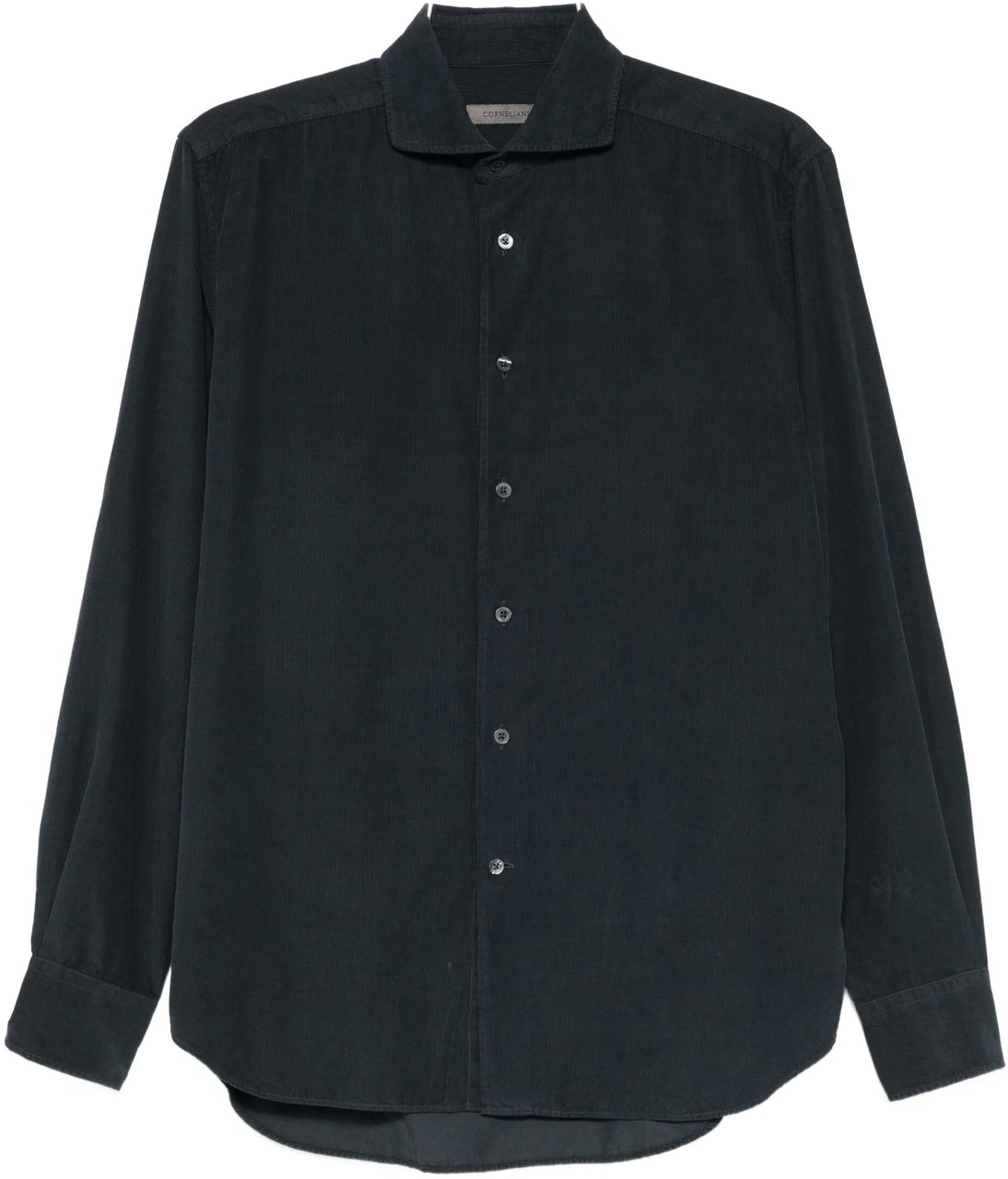 Corneliani hemd velours blauw Blauw