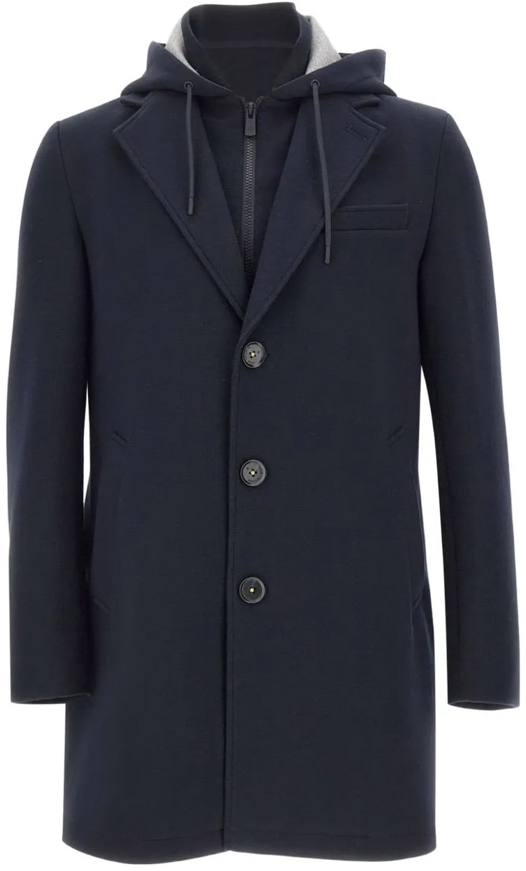 Manuel Ritz mantel blauw kap Blauw