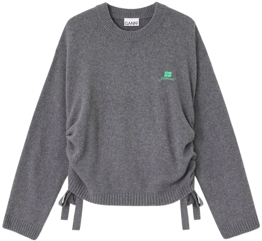Ganni pull grijs strip Grijs