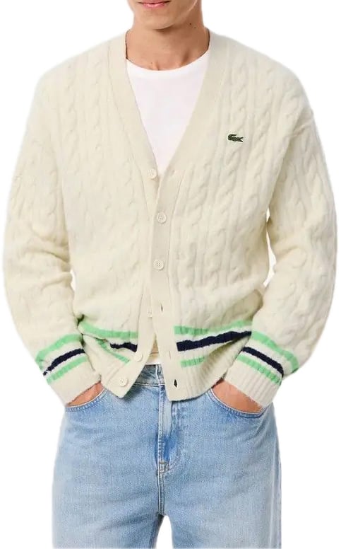 Lacoste Gilet ecru Wit